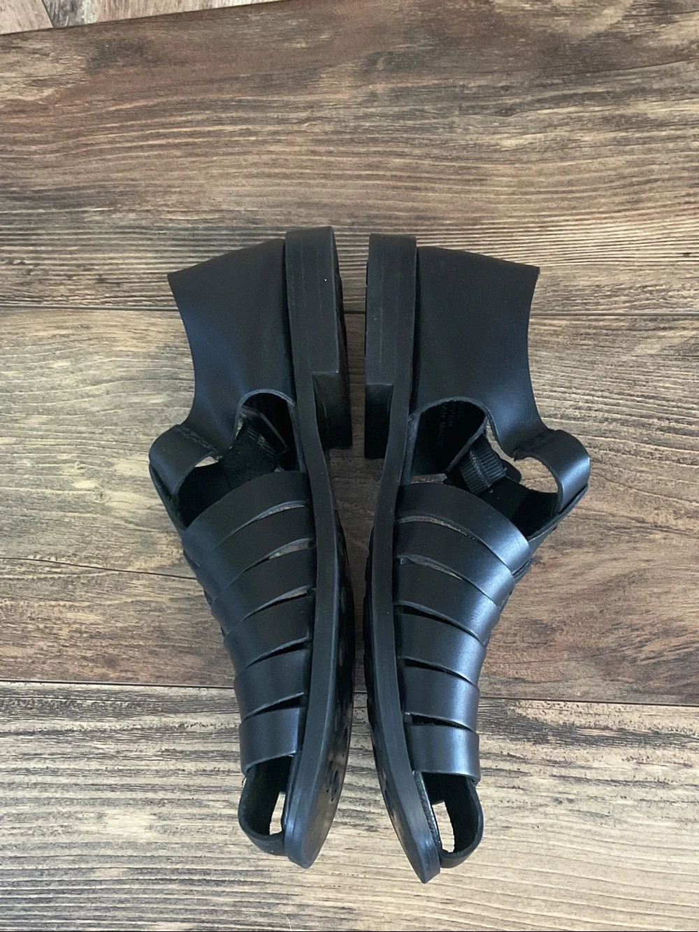 Pronto Uomo Men's Black Leather Closed Toe Fisherman Sandals 8M